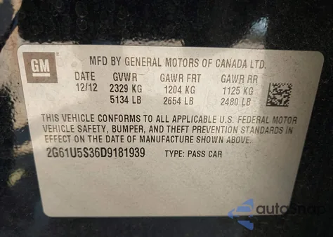 2013 Cadillac Xts Platinum z USA, uszkodzony, nr VIN 2G61U5S36D9181939